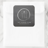 FORK SPOON KNIFE CHALKBOARD LOGO Stickers (Tasche)