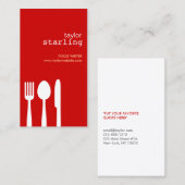 FORK SPOON KNIFE IN RED VISITENKARTE (Vorne/Hinten)