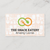 Fork Spoon | Restaurant Küche Utensils Visitenkarte (Vorderseite)