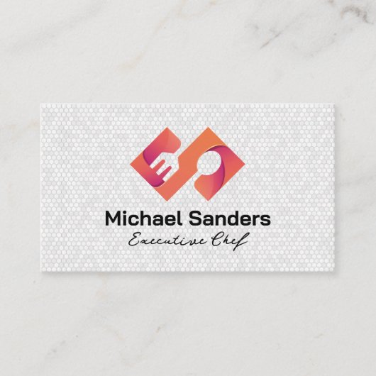 Fork Spoon | Restaurant-Logo | Koch Visitenkarte (Vorderseite)