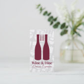 Fork Wine Bottles Logo | Restaurant Cuisine Visitenkarte (Stehend Vorderseite)
