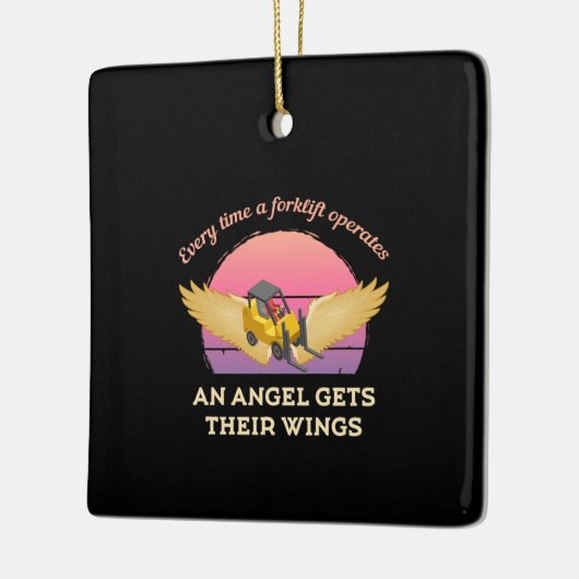Forklift Angel Keramikornament (Links)