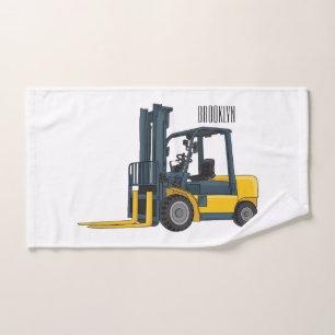 Forklift cartoon illustration badhandtuch set