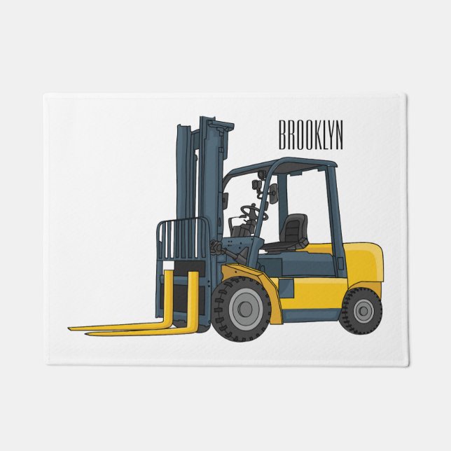 Forklift cartoon illustration fußmatte (Vorderseite)