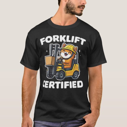Forklift Certified Funny Kitten Driver T-Shirt (Vorderseite)