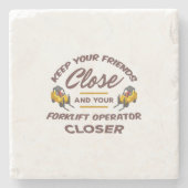 Forklift Friends Steinuntersetzer (Vorderseite)