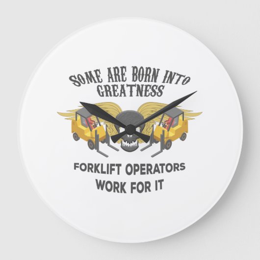 Forklift Greatness Große Wanduhr (Vorderseite)