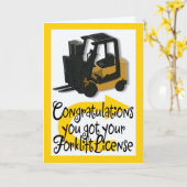 Forklift License Herzlichen Glückwunsch Karte (Gelbe Blume)