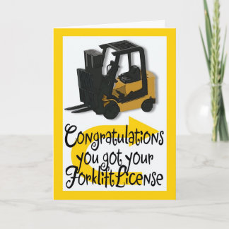 Forklift License Herzlichen Glückwunsch Karte