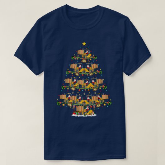 Forklift Lover Xmas Matching Santa Gabelstapler Ch T-Shirt (Design vorne)