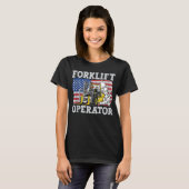 Forklift Operator für die US-Flagge T-Shirt (Vorne ganz)