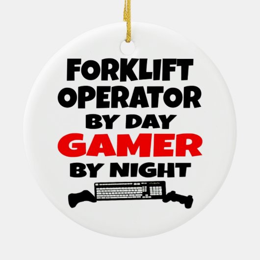 Forklift Operator Gamer Keramikornament (Hinten)