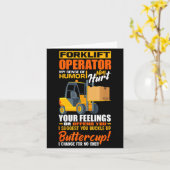 Forklift Operator My Sense Of Humor Funny Forklift Karte (Gelbe Blume)
