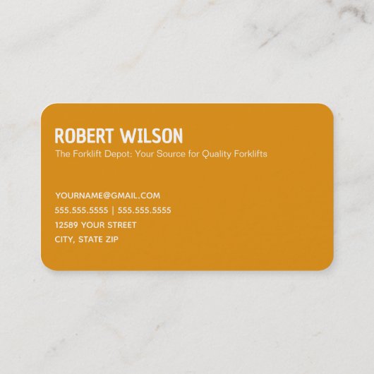Forklift Services Visitenkarte (Rückseite)