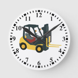 Forklift Truck  Runde Wanduhr