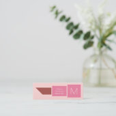 Form-Abdeckungsrosa des Lippenstifts geometrisches Mini Visitenkarte (Stehend Vorderseite)