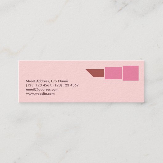Form-Abdeckungsrosa des Lippenstifts geometrisches Mini Visitenkarte (Rückseite)