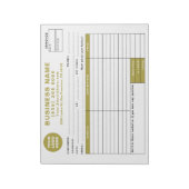Form Business Quotation Gold Invoice Sales Receipt Notizblock (Rotiert)