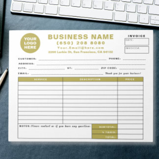 Form Business Quotation Gold Invoice Sales Receipt Notizblock