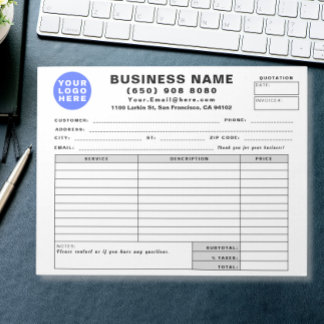 Form Business Quotation Invoice Sales Receipt Notizblock