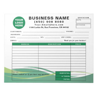 Form Business Quotation Invoice Sales Receipt Notizblock