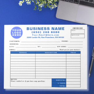 Form Business Quote Invoice Sales Receipt Notizblock