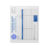Form Business Quote Invoice Sales Receipt Notizblock (Rotiert)