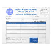 Form Business Quote Invoice Sales Receipt Notizblock (Vorderseite)