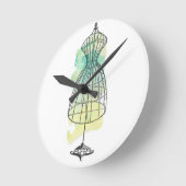 Form des Aquarellkleides Runde Wanduhr (Winkel)
