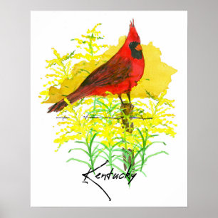 Form des Bundesstaates Kentucky Kardinalvogel Gold Poster