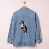 Form des Schwarz-weißen Blitzstrahls Jeansjacke (Hangar)