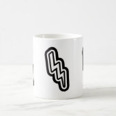 Form des Schwarz-weißen Blitzstrahls Kaffeetasse (Mittel)