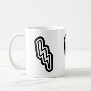 Form des Schwarz-weißen Blitzstrahls Kaffeetasse
