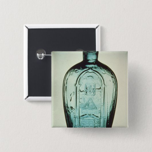 Form-durchgebrannte Freimaurerflasche Button (Vorne & Hinten)