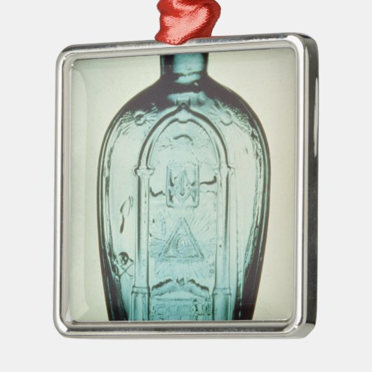 Form-durchgebrannte Freimaurerflasche Silbernes Ornament (Links)