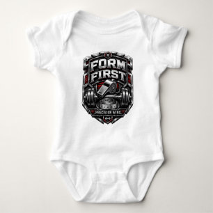 Form First Metallisches Fitness-Abzeichen-Illustra Baby Strampler