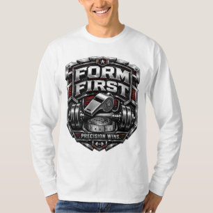 Form First Metallisches Fitness-Abzeichen-Illustra T-Shirt