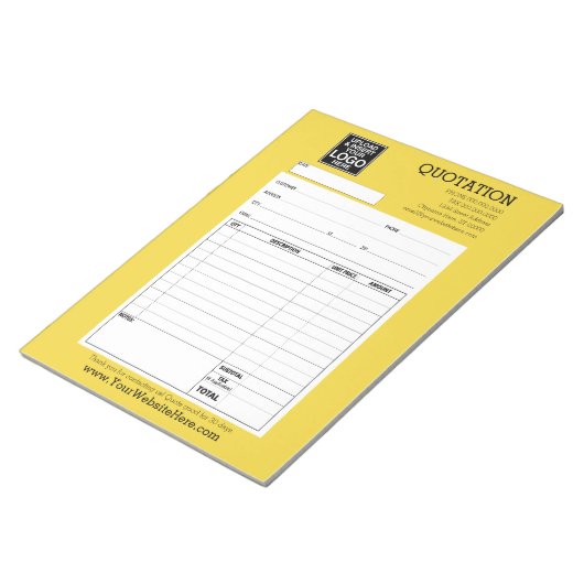 Form - Geschäftsquotierung oder Rechnung Notizblock (angewinkelt)