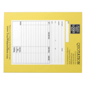 Form - Geschäftsquotierung oder Rechnung Notizblock (Vorderseite)