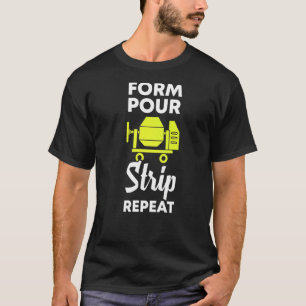Form gießt Streifen Betonbetonmaschine T-Shirt