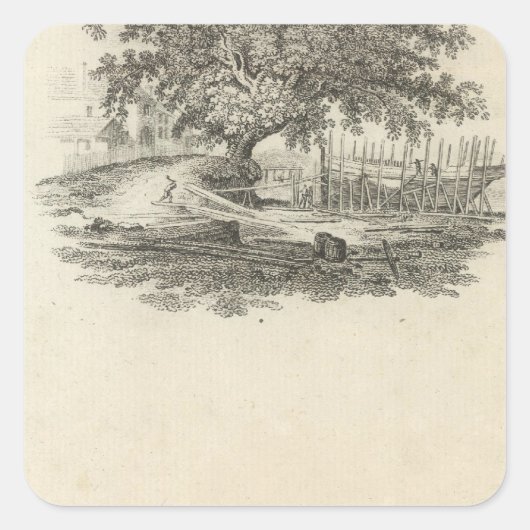 Form, in der William Penn Quadratischer Aufkleber (Vorderseite)