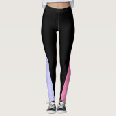 Form & Krümmung Tri-Color Schwarz, Pink, & Periwin Leggings (Vorderseite)