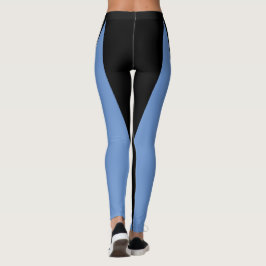 Form & Kurven Zwei Farben Schwarz & Blau Leggings