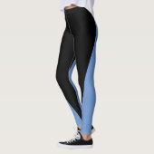 Form & Kurven Zwei Farben Schwarz & Blau Leggings (Links)