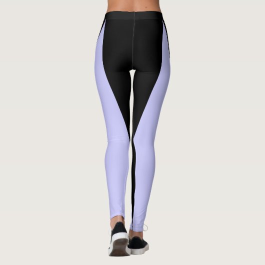 Form & Kurven Zwei Farben, Schwarz & Periwinkle Leggings (Rückseite)
