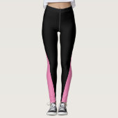 Form & Kurven Zwei Farben Schwarz & Rosa Leggings (Vorderseite)