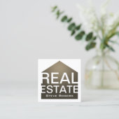 Form-Rahmenabdeckung des Haus-Zuhause grafische Quadratische Visitenkarte (Stehend Vorderseite)