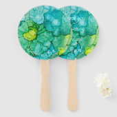 Form: Rundfächer "Blue-Grüntöne-Blume" Fächer (Vorne und Hinten)