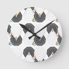Form- und Farbbadehandtuch-Set Runde Wanduhr