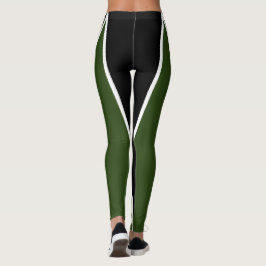 Form und Kurven, dreisfarbig, grün, schwarz, weiß Leggings